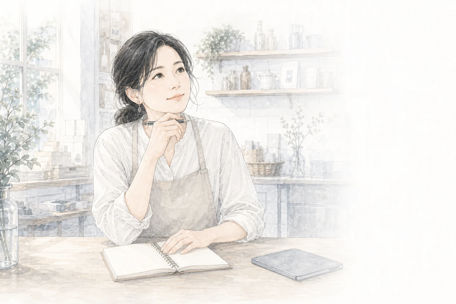 相談したいことをノートに整理する女性事業者